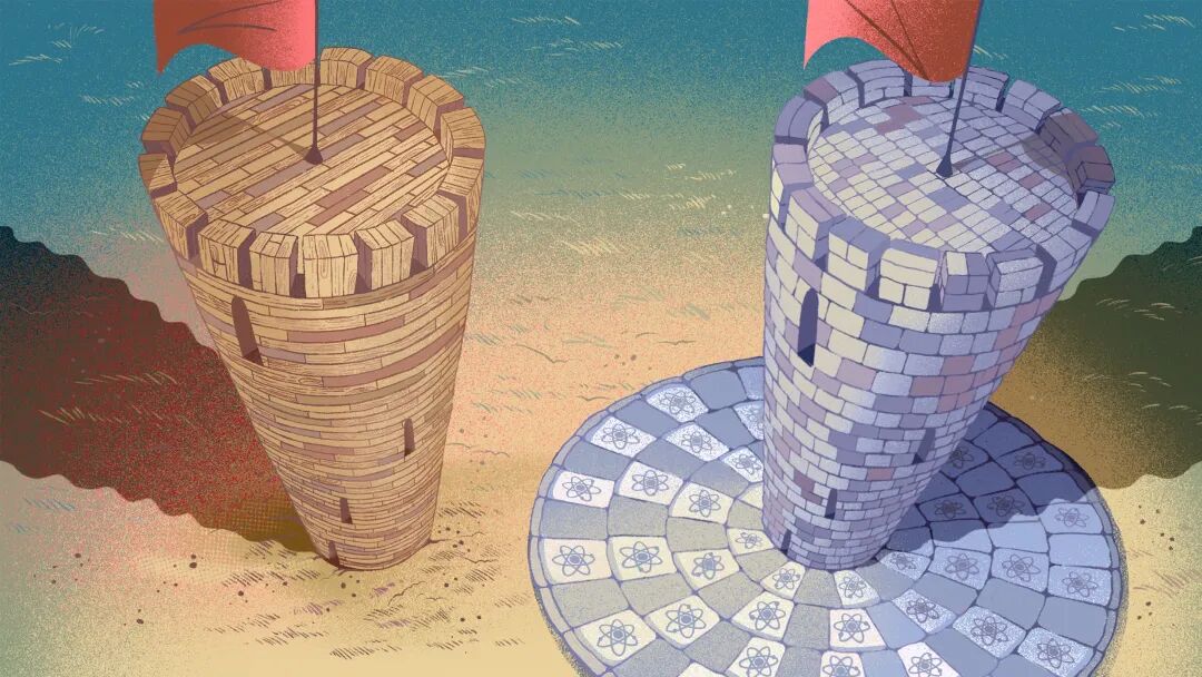 An illustration of two towers.